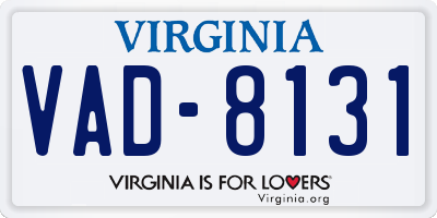 VA license plate VAD8131