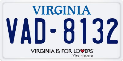 VA license plate VAD8132