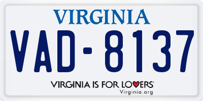 VA license plate VAD8137