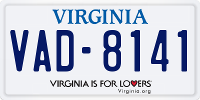 VA license plate VAD8141