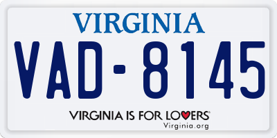 VA license plate VAD8145