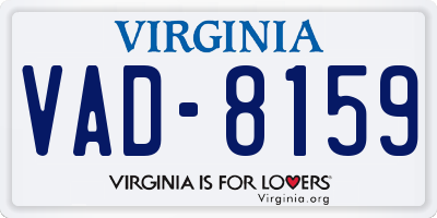 VA license plate VAD8159