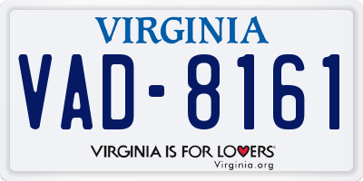VA license plate VAD8161