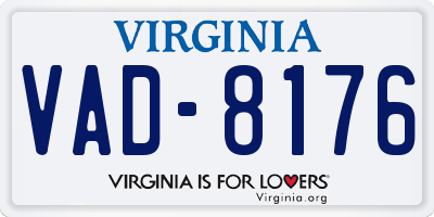 VA license plate VAD8176