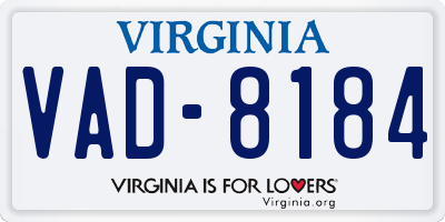 VA license plate VAD8184
