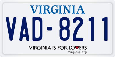 VA license plate VAD8211