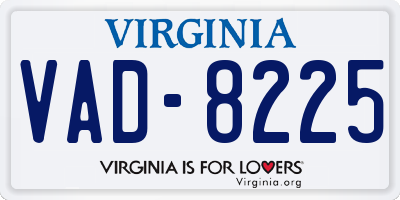 VA license plate VAD8225