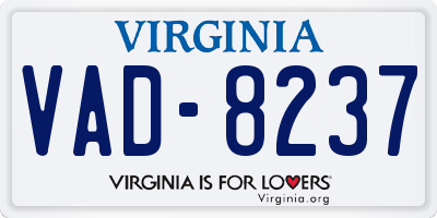 VA license plate VAD8237