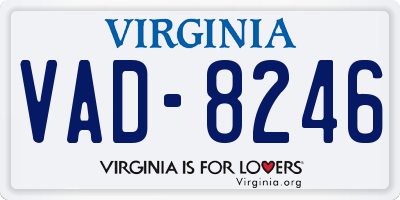 VA license plate VAD8246