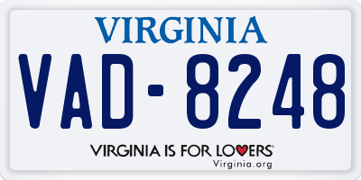 VA license plate VAD8248