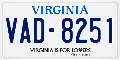 VA license plate VAD8251