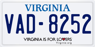 VA license plate VAD8252