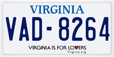 VA license plate VAD8264