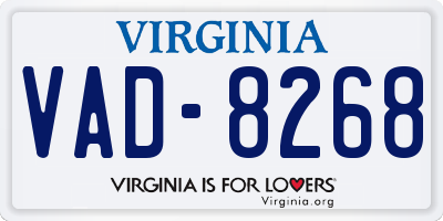 VA license plate VAD8268