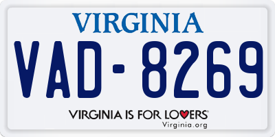 VA license plate VAD8269