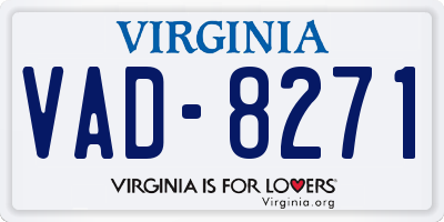 VA license plate VAD8271