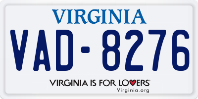 VA license plate VAD8276