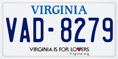 VA license plate VAD8279