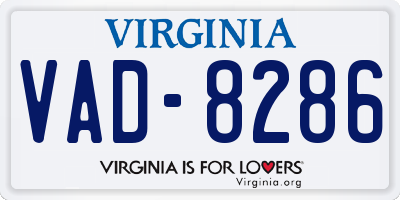 VA license plate VAD8286