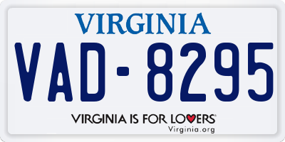 VA license plate VAD8295