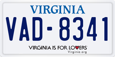 VA license plate VAD8341