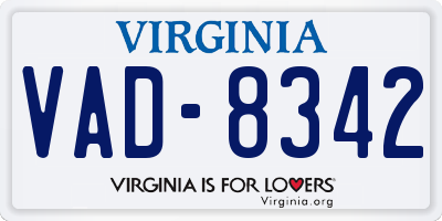VA license plate VAD8342