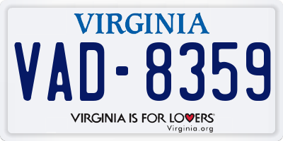 VA license plate VAD8359