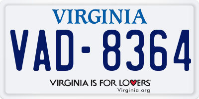 VA license plate VAD8364