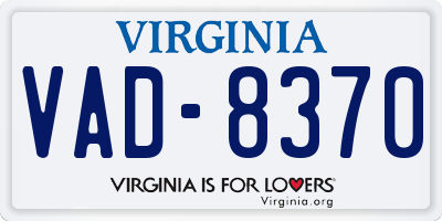 VA license plate VAD8370