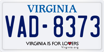 VA license plate VAD8373