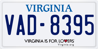 VA license plate VAD8395