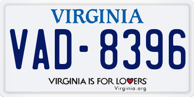 VA license plate VAD8396