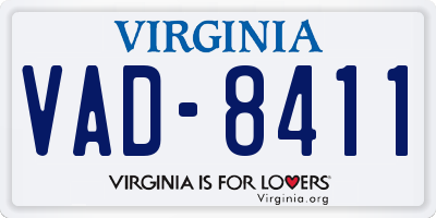 VA license plate VAD8411