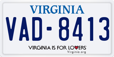VA license plate VAD8413