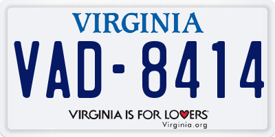 VA license plate VAD8414