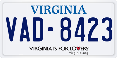 VA license plate VAD8423