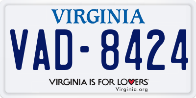 VA license plate VAD8424