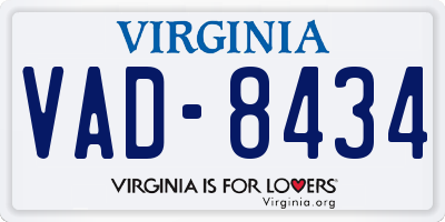 VA license plate VAD8434