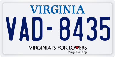 VA license plate VAD8435