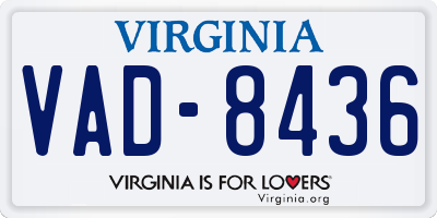 VA license plate VAD8436