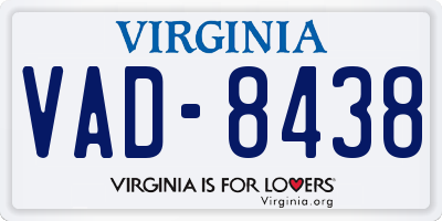 VA license plate VAD8438