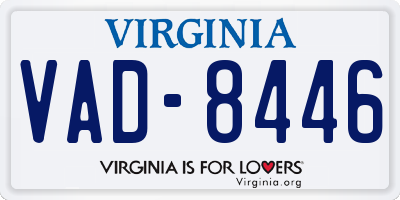 VA license plate VAD8446