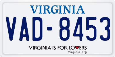 VA license plate VAD8453