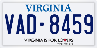 VA license plate VAD8459