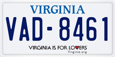 VA license plate VAD8461