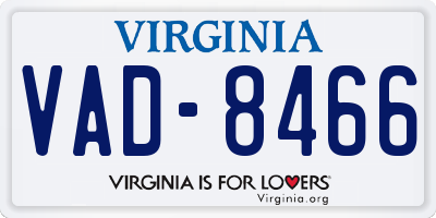 VA license plate VAD8466