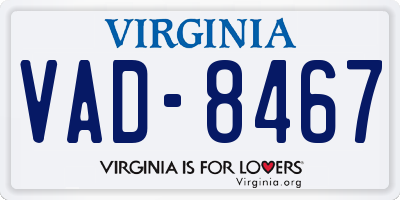 VA license plate VAD8467
