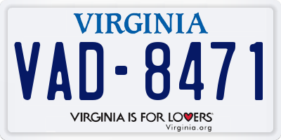 VA license plate VAD8471