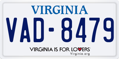 VA license plate VAD8479