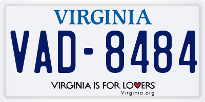 VA license plate VAD8484